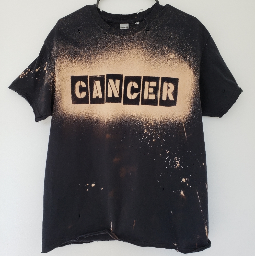 Cancer Zodiac Destructed Acid Wash Tee